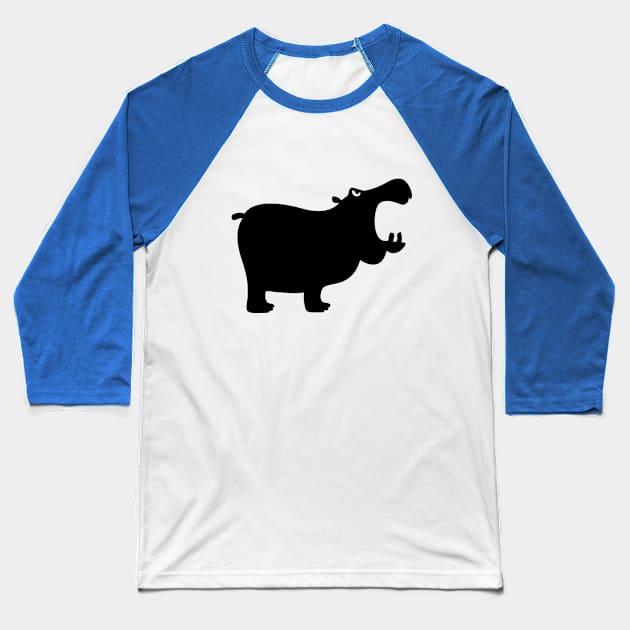 Angry Animals - Hippo Baseball T-Shirt by VrijFormaat